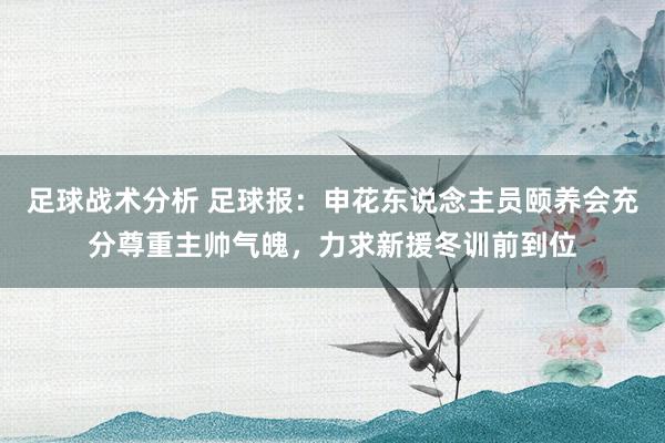 足球战术分析 足球报：申花东说念主员颐养会充分尊重主帅气魄，力求新援冬训前到位