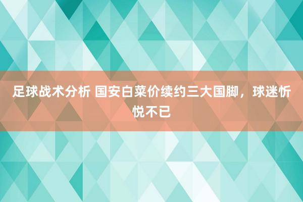 足球战术分析 国安白菜价续约三大国脚，球迷忻悦不已